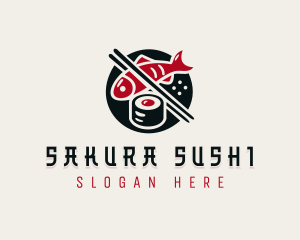 Sushi Fish Dining logo design