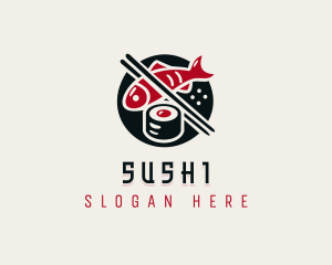 Sushi Fish Dining logo design