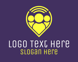 Group - People Location Pin logo design