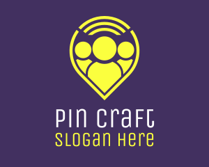 Pin - People Location Pin logo design