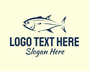 Seafood - Brush Stroke Tuna Fishing logo design