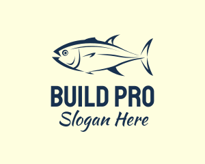 Brush Stroke Tuna Fishing Logo