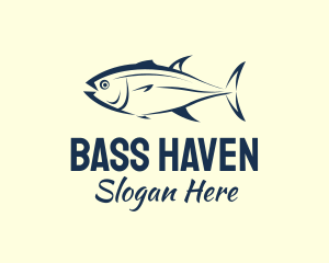 Bass - Brush Stroke Tuna Fishing logo design