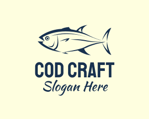 Cod - Brush Stroke Tuna Fishing logo design