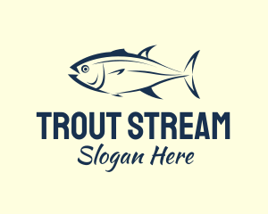 Trout - Brush Stroke Tuna Fishing logo design