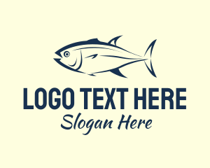 Brush Stroke Tuna Fishing Logo