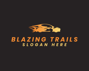 Blazing Sports Car Automobile logo design