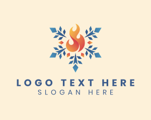 Heat - Blazing Fire Snow Element logo design