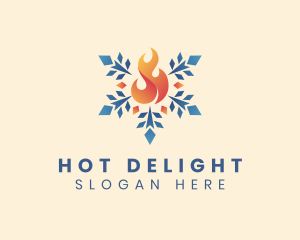 Blazing Fire Snow Element logo design