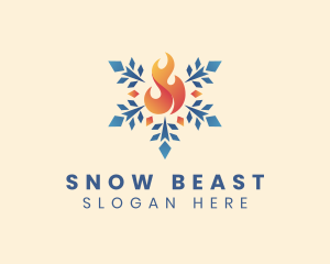 Blazing Fire Snow Element logo design