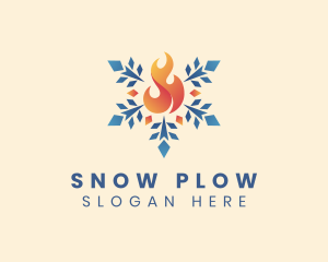 Blazing Fire Snow Element logo design