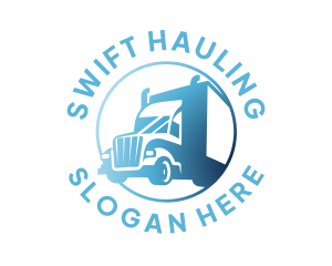 Hauling - Express Freight Trailer Truck logo design