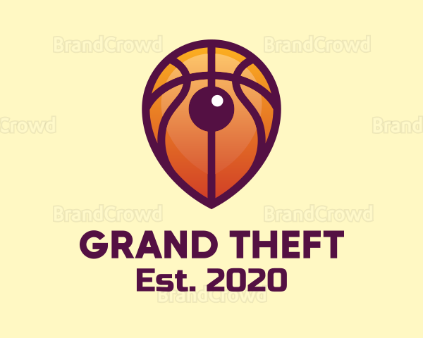 Basketball Location Pin Logo