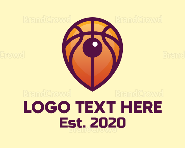 Basketball Location Pin Logo