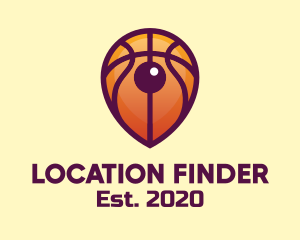 Geolocation - Basketball Location Pin logo design