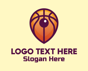 Basketball Location Pin Logo