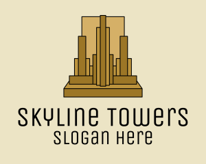 Towers - Gold Skyscraper Realty logo design