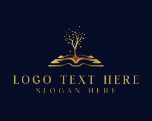 Library - Tree Book Education logo design