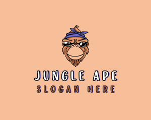 Ape - Headband Ape Monkey logo design