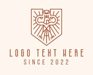 Menswear - Ethnic Eagle Shield logo design