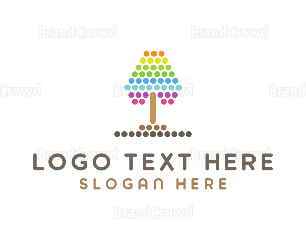 Kindergarten Dotted Tree Logo