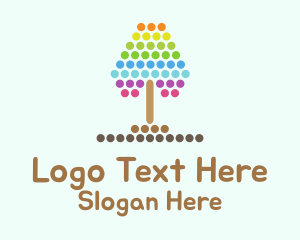 Kindergarten - Kindergarten Dotted Tree logo design