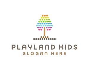 Kindergarten Dotted Tree  logo design