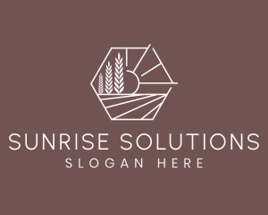 Wheat Farm Sunrise logo design