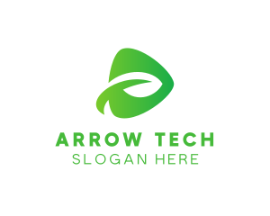 Leaf Play Arrow logo design