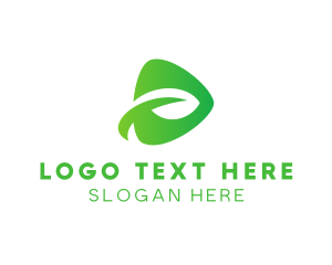 Environment Friendly - Leaf Play Arrow logo design