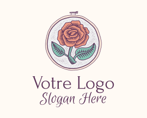 Rose Plant Embroidery  Logo