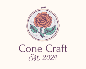 Rose Plant Embroidery  logo design