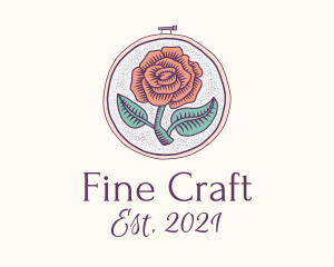 Rose Plant Embroidery  logo design