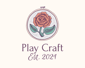 Rose Plant Embroidery  logo design