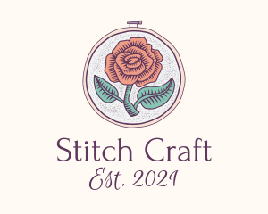 Embroidery - Rose Plant Embroidery logo design