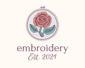 Rose Plant Embroidery  logo design