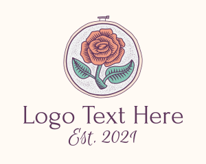 Handicraft - Rose Plant Embroidery logo design