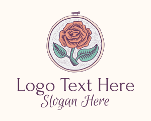 Rose Plant Embroidery  Logo