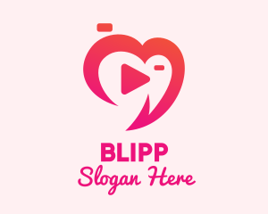 Film - Heart Video App logo design