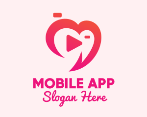 Pink Triangle - Heart Video App logo design
