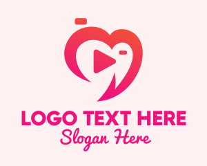 Button - Heart Video App logo design