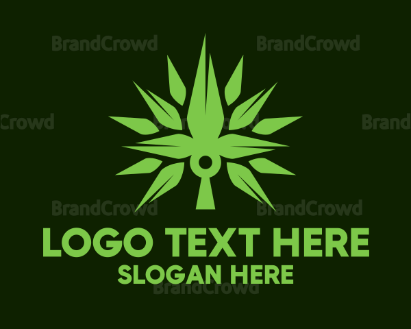 Spikey Cannabis Plant Logo