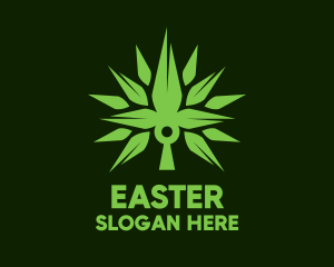 Spikey Cannabis Plant Logo