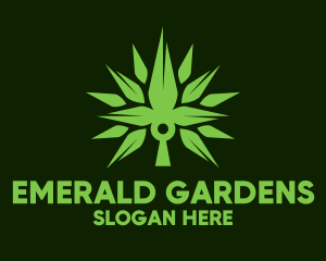 Spikey Cannabis Plant logo design