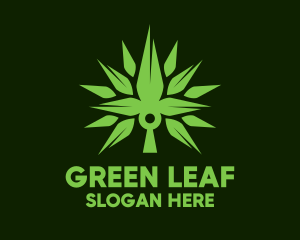 Spikey Cannabis Plant logo design