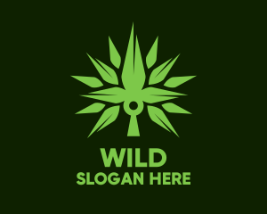 Leaf - Spikey Cannabis Plant logo design