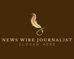 Journalist - Elegant Plume Quill logo design