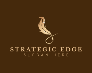 Novel - Elegant Plume Quill logo design