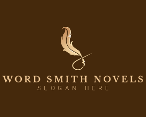 Novelist - Elegant Plume Quill logo design