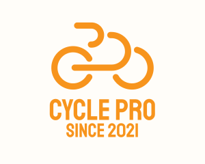 Orange Outline Bike  logo design